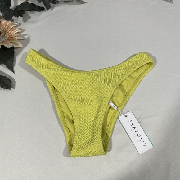 NWT $68 Seafolly‎ [ 4 US/ 8 AUS ] Sea Dive Bikini Bottoms in Wild Lime - Picture 4 of 13